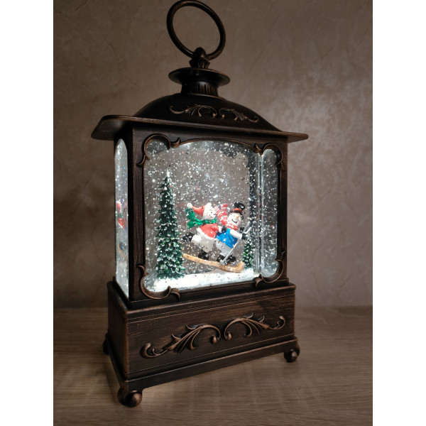 Зимова казка музичний новорічний світильник, декор світильник від usb Snow Lantern