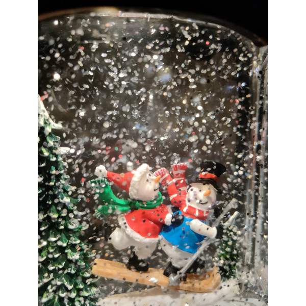 Зимова казка музичний новорічний світильник, декор світильник від usb Snow Lantern