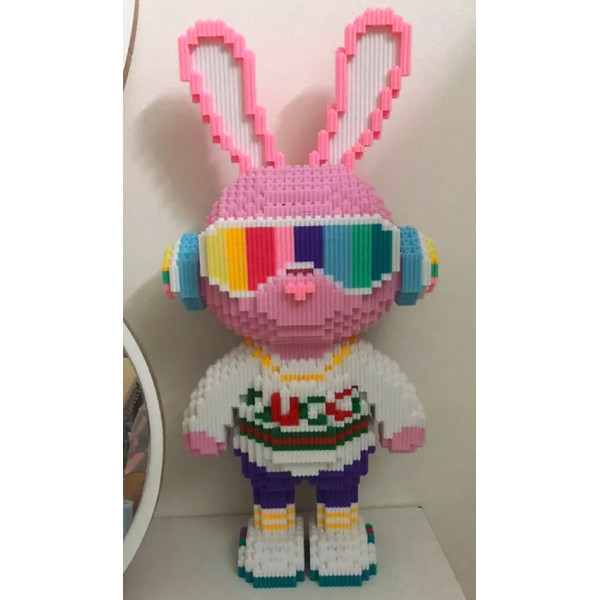 Конструктор 3D Magic Blocks у формі зайчика "Диджей" Rabbit DJ 6612 Деталей