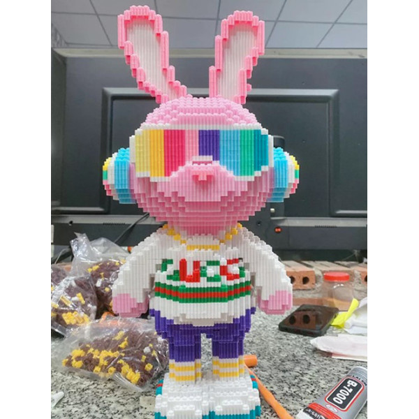 Конструктор 3D Magic Blocks у формі зайчика "Диджей" Rabbit DJ 6612 Деталей