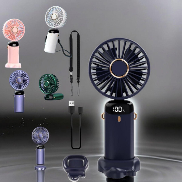 Вентилятор ручний 5 режимів USB Mini Fan, мінівентилятор з акумулятором, Кишеньковий вентилятор маленький