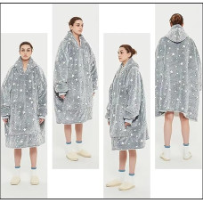 Світний у темряві плед-толстовка з рукавамиHuggle Hoodie Stars Lumi, оверсайз, 80х80 см