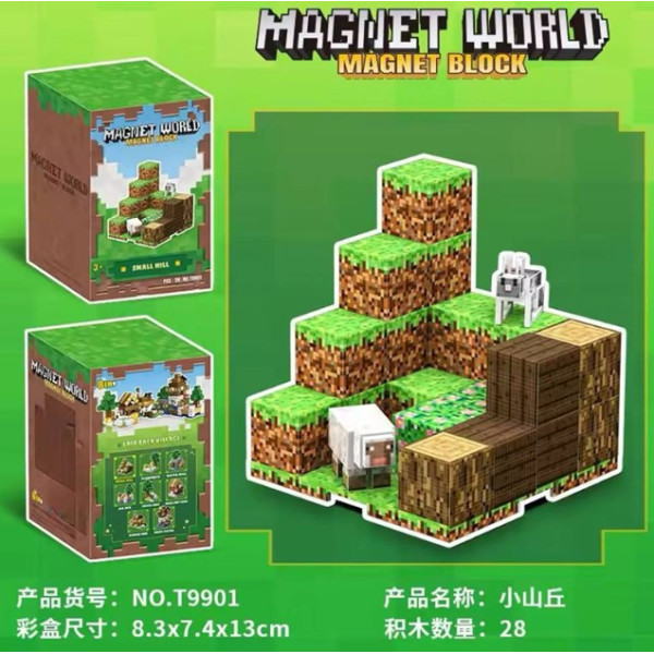 Дитячий Магнітний конструктор кубики Minecraft 28 штук із магнітних блоків, конструктор на магнітах із кубиків
