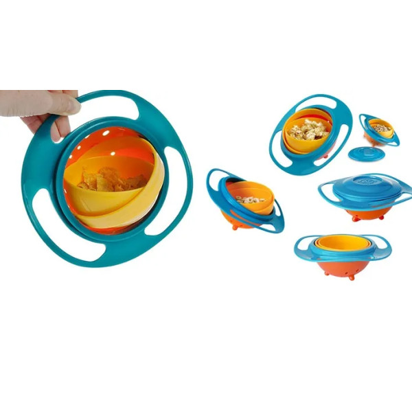 Дитяча тарілка-непроливайка Gyro Bowl з кришкою 125 мл — посуд для годування малюка