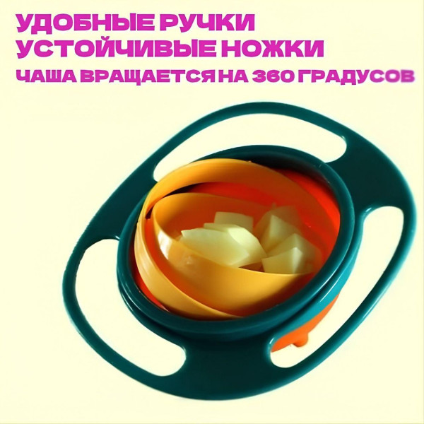 Дитяча тарілка-непроливайка Gyro Bowl з кришкою 125 мл — посуд для годування малюка