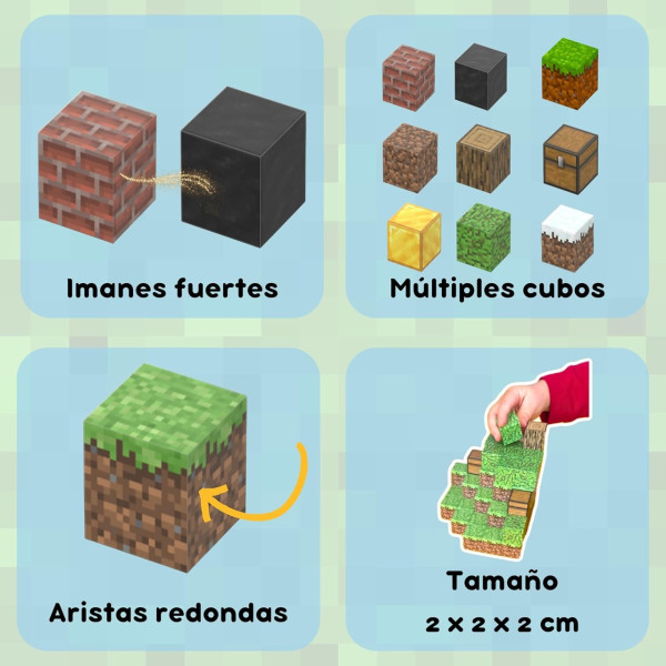 Магнітний конструктор з кубиків сцена Водоспад 128 деталей Minecraft Magnetic Cube H059 — кубики майнкрафт