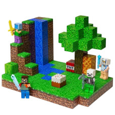 Магнітний конструктор з кубиків сцена Водоспад 128 деталей Minecraft Magnetic Cube H059 — кубики майнкрафт