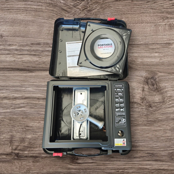 Портативна туристична газова плита в кейсі з перехідником — Portable Gas stove BDZ-155-A