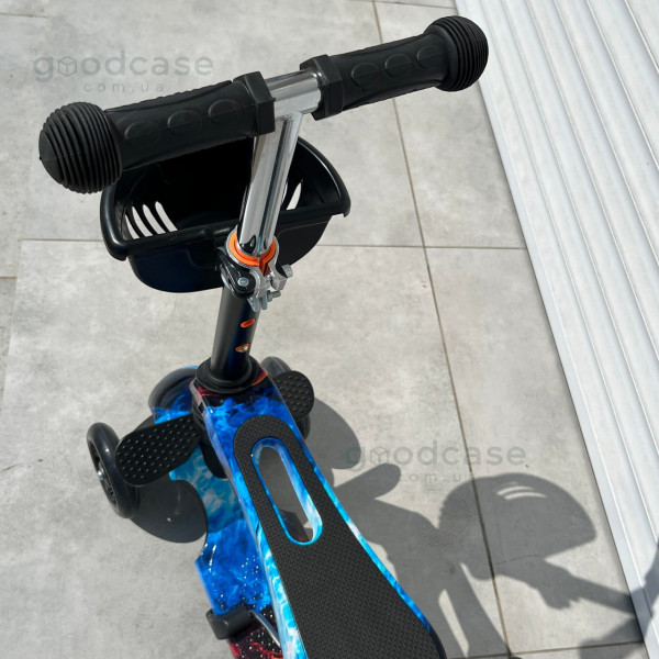 Триколісний самокат Scooter 5 в 1 з батьківською ручкою для дітей від 1 до 8 років, сидінням і світловими колесами