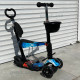 Триколісний самокат Scooter 5 в 1 з батьківською ручкою для дітей від 1 до 8 років, сидінням і світловими колесами