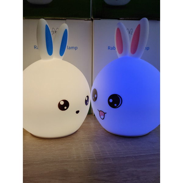 Дитячий силіконовий нічник  Зайка Rabbit Soft Touch