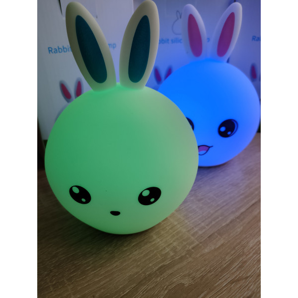 Дитячий силіконовий нічник  Зайка Rabbit Soft Touch