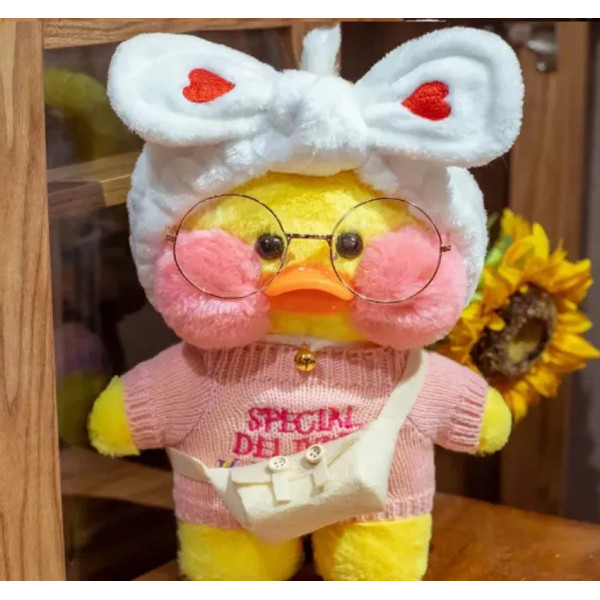М'яка іграшка Huada Toys качка в окулярах Lalafanfan 35 см