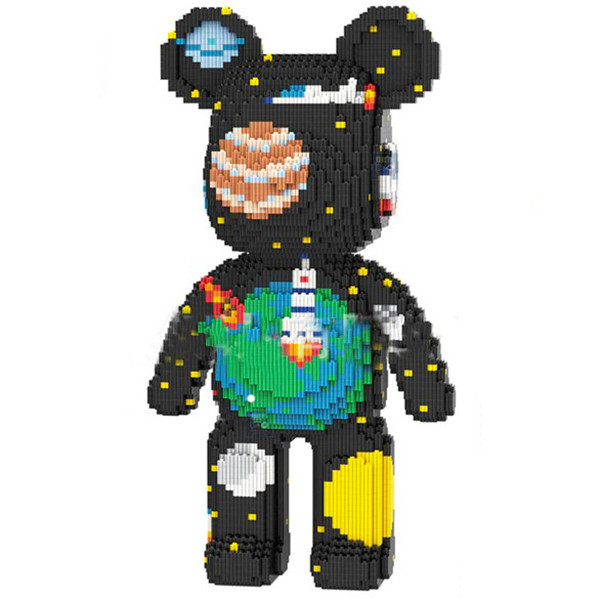 Конструктор Magic Blocks 3D Наномагічні блоки у формі ведмедика Bearbrick "Космос"