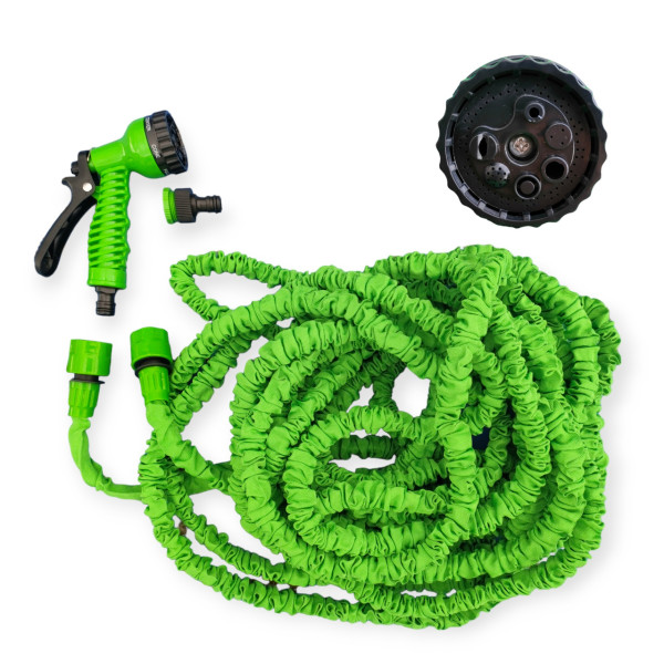 Поливальний шланг 75 метрів Magic Hose — саморозтягувальний, гнучкий, з розпилювачем для саду та городу