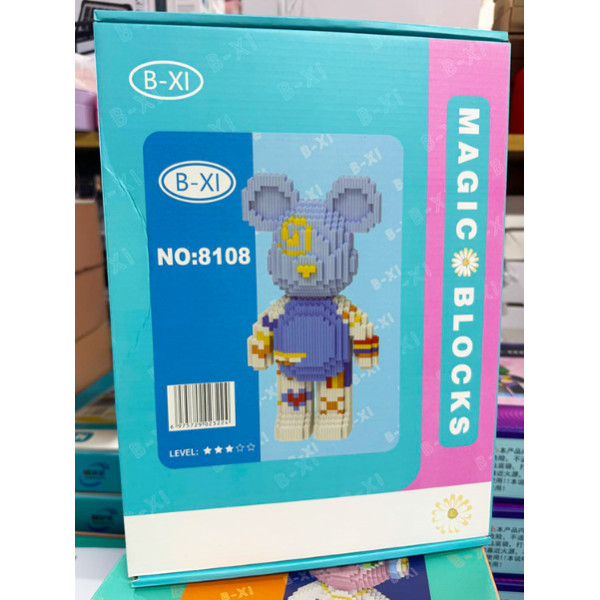 Конструктор дитячий із блоків 3D Magic Blocks у формі ведмедика, наноблок 3д конструктори для дорослих і дітей