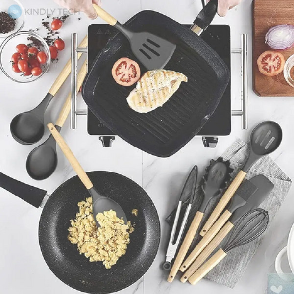 Набір кухонних речей Kitchen Set 12 предметів універсальний силіконовий органайзер з підставкою