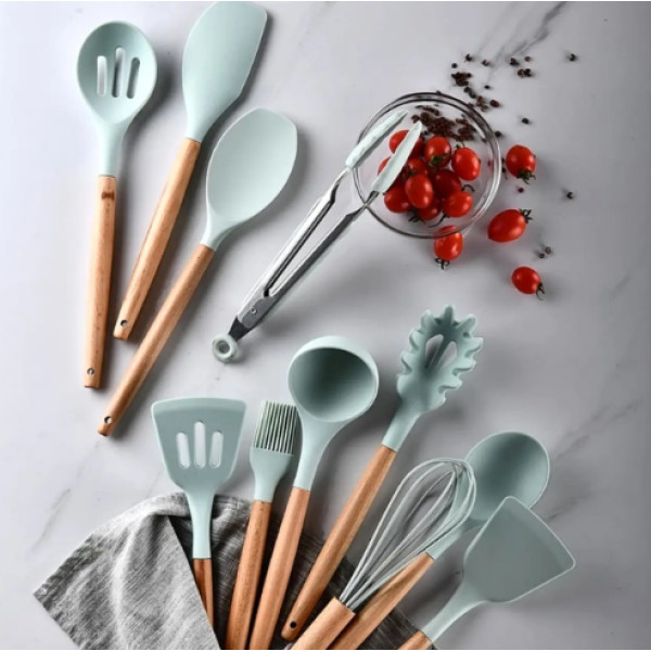 Набір кухонних речей Kitchen Set 12 предметів універсальний силіконовий органайзер з підставкою
