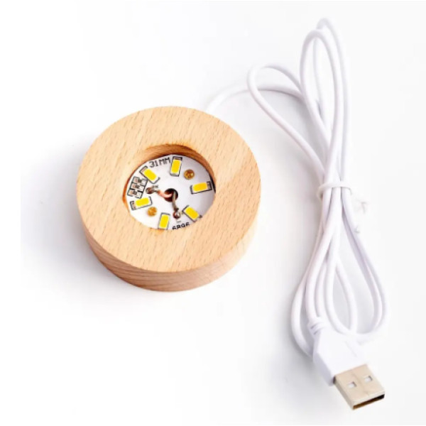 Світлодіодна велика 3D кришталева куля 8 см нічник USB для дітей, декоративний світильник із проєкцією