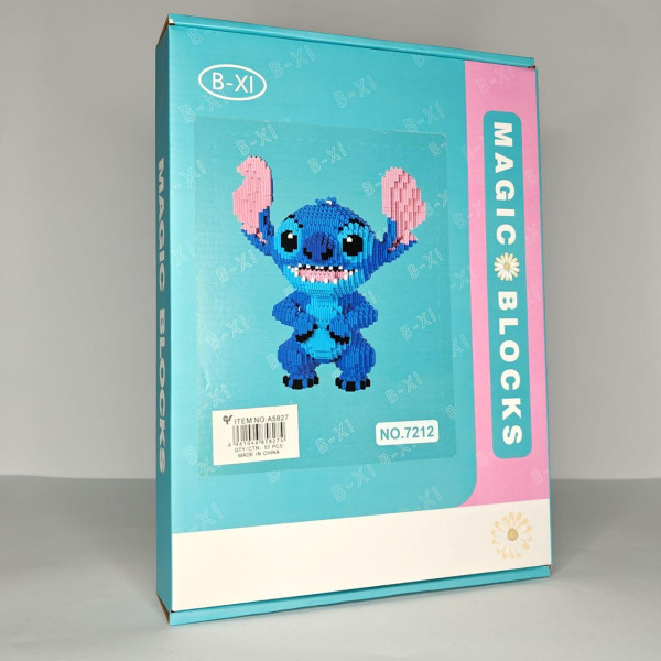 Конструктор 3d Magic Blocks Стіч 18 см із блоків 1031 деталь, Дитячий 3д конструктор ліло та стик