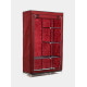 Тканинна шафа складана 6 відділень бордового кольору HCX Storage Wardrobe 175 см, мобільний органайзер для речей