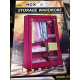 Тканинна шафа складана 6 відділень бордового кольору HCX Storage Wardrobe 175 см, мобільний органайзер для речей