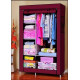 Тканинна шафа складана 6 відділень бордового кольору HCX Storage Wardrobe 175 см, мобільний органайзер для речей