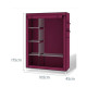 Тканинна шафа складана 6 відділень бордового кольору HCX Storage Wardrobe 175 см, мобільний органайзер для речей