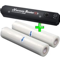 Комплект вакуумний пакувальник і рулони 2 шт. по 30 см Вакууматор Vacuum Sealer і рулони для вакуумування