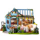 Румбокс Чайний будиночок «Рожевий сад» DIY DollHouse і пилозахисний купол з підсвічуванням 29 x 20 x 18 см