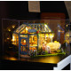 Румбокс Чайний будиночок «Рожевий сад» DIY DollHouse і пилозахисний купол з підсвічуванням 29 x 20 x 18 см