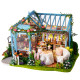 Румбокс Чайний будиночок «Рожевий сад» DIY DollHouse і пилозахисний купол з підсвічуванням 29 x 20 x 18 см
