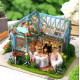 Румбокс Чайний будиночок «Рожевий сад» DIY DollHouse і пилозахисний купол з підсвічуванням 29 x 20 x 18 см