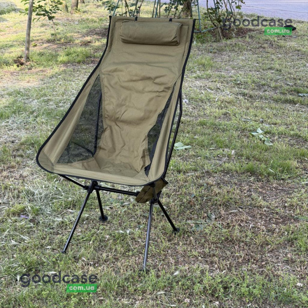 Крісло-стілець складне туристичне Moon Chair з підголівником, підстаканником та чохлом для кемпінгу та риболовлі