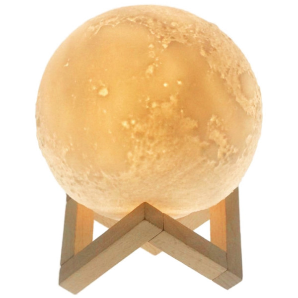 Світильник — нічник Місяць на акумуляторі 20 см "3D Moon Lamp" 16 кольорів із пультом
