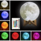 Світильник — нічник Місяць на акумуляторі 20 см "3D Moon Lamp" 16 кольорів із пультом