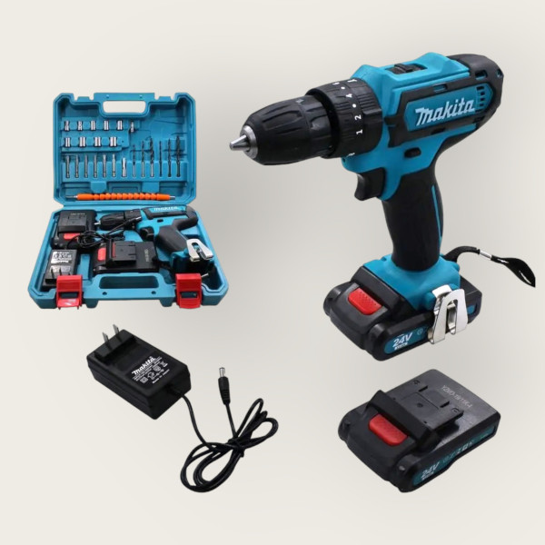 Акумуляторний гайковерт шурупокрут Makita 24v ручний  для дому з набором інструментів, акумуляторна дріль