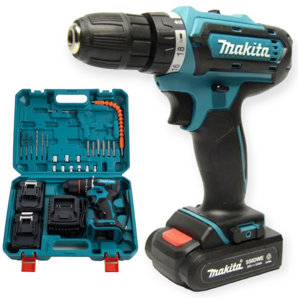 Акумуляторний гайковерт шурупокрут Makita 24v ручний  для дому з набором інструментів, акумуляторна дріль