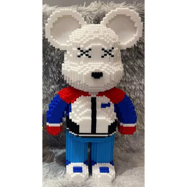 Конструктор Magic Blocks 4300 деталей у формі ведмедика Bearbrick Футболіст, Конструктор 3д наноблок