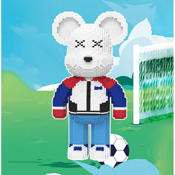 Конструктор Magic Blocks 4300 деталей у формі ведмедика Bearbrick Футболіст, Конструктор 3д наноблок