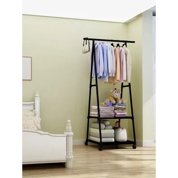 Вешалка для одежды Передвижная The New Coat до 20кг Напольная телескопическая стойка в прихожую металлическая