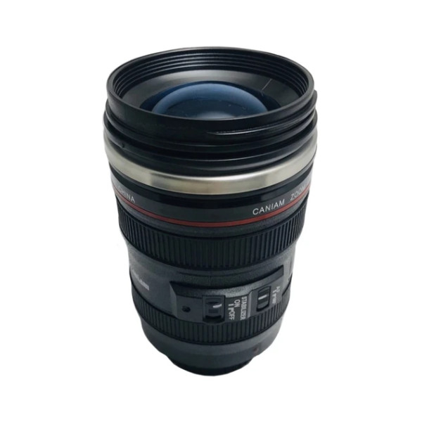 Термочашка об'єктив камери Canon EF 24-105 в стилі об'єктиву з кришкою термо-кухоль 300мл чорна