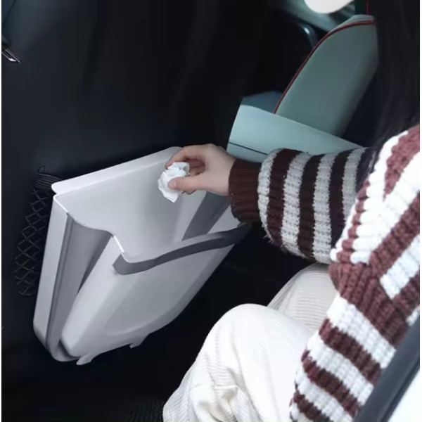 Відро для сміття Foltable Trash Bin кухонний складний кошик для сміття і відходів білий