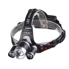 Налобний ліхтар на акумуляторі 18650 Led headlight RJ 3000 з лінзою Ліхтарик на лоб, Ліхтарик на голову