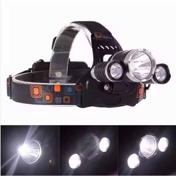 Налобний ліхтар на акумуляторі 18650 Led headlight RJ 3000 з лінзою Ліхтарик на лоб, Ліхтарик на голову