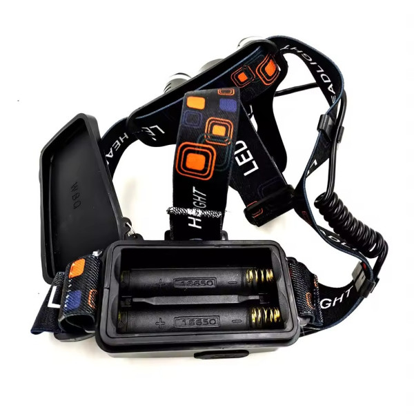 Налобний ліхтар на акумуляторі 18650 Led headlight RJ 3000 з лінзою Ліхтарик на лоб, Ліхтарик на голову