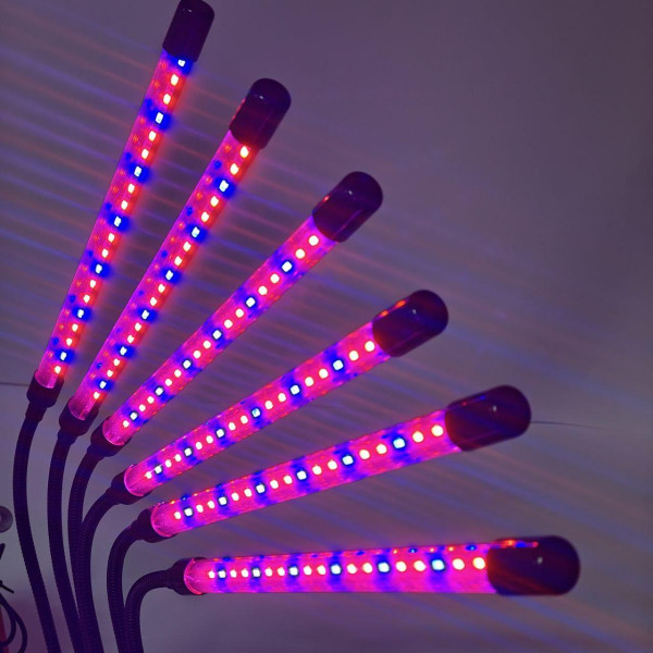 Настільна фітолампа для рослин на прищіпці на 6 гілок USB LED-фітолампа для квітів, фітосвітильник