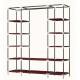 Складана тканинна шафа Storage Wardrobe сіра — 3 секції, 12 полиць і штанга, мобільний органайзер для одягу