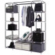 Складана тканинна шафа Storage Wardrobe сіра — 3 секції, 12 полиць і штанга, мобільний органайзер для одягу