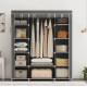 Складана тканинна шафа Storage Wardrobe сіра — 3 секції, 12 полиць і штанга, мобільний органайзер для одягу